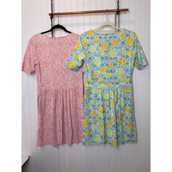 LANDS’ END DRESSSES Pink & Blue Mini Summer Casual Short Sleeve Bundle Size S - Picture 2 of 12